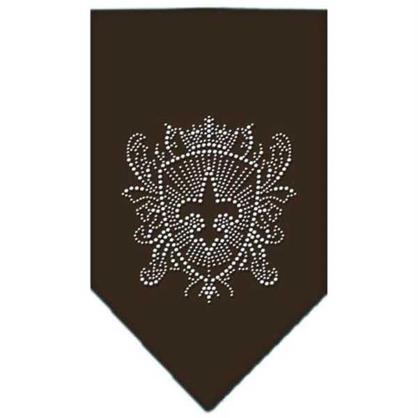 Unconditional Love Fleur De Lis Shield Rhinestone Bandana Cocoa Large UN955348